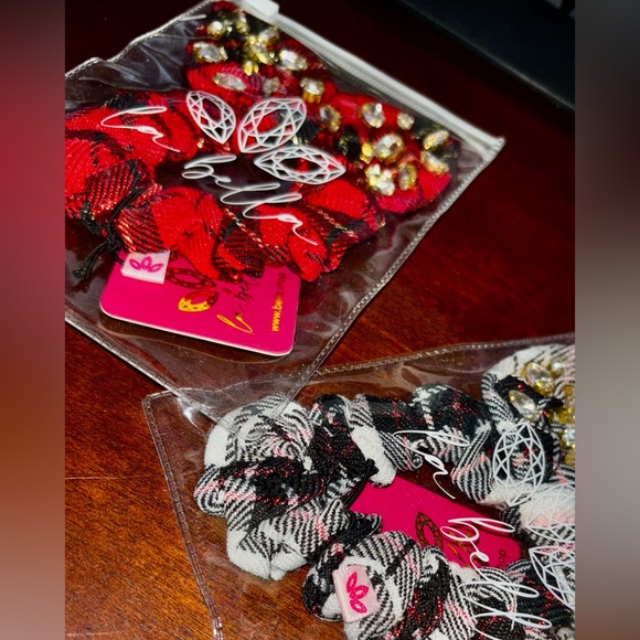 3 brand new LaBella crystal dipped bow scrunchies - Picture 2 of 3